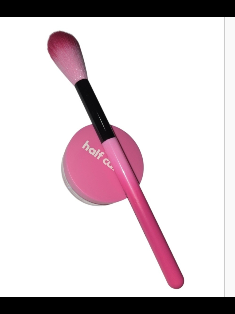 Half Cake Pink Blush Brush with Matching Pink Pot